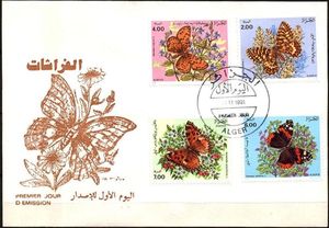 First Day Cover, Butterflies, Algeria,  , Butterflies