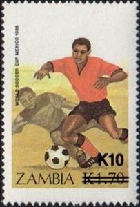 Stamp, Soccer plays., Zambia,  , Sport, Football (Soccer)