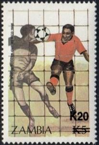 Stamp, Soccer plays., Zambia,  , Sport, Football (Soccer)