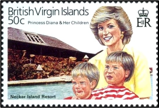 Princess Diana and her children, Necker Island Resort