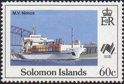 Stamp, „M. V. Nimos“, Solomon Islands,  , Ships