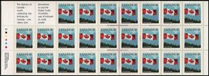 Booklet Pane, The Canadian Flag over Forest, Canada,  