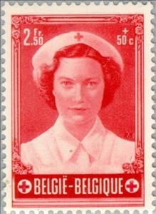 Stamp, Wedding Joséphine-Charlotte, Belgium,  , Royalty, Red Cross and Red Crescent, Weddings, Princesses