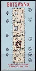 Souvenir Sheet, Runner Post centennial: Continuous design, Botswana,  , Postal Services