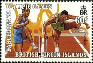 Stamp, Hurdles, British Virgin Islands,  , Athletics, Olympic Games, Athletes