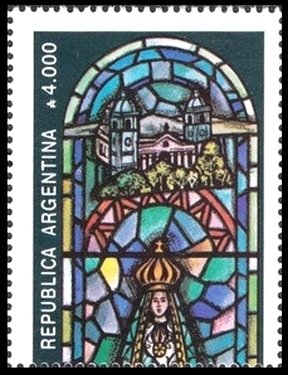 Stamp, Top portions of Virgin of the Valley, Catamarca, Argentina,  