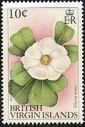 Stamp, Autograph tree, British Virgin Islands,  , Flowers
