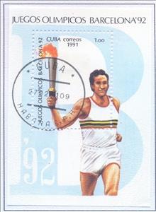 Souvenir Sheet, Torchbearer, Cuba,  , Olympic Games, Torchs