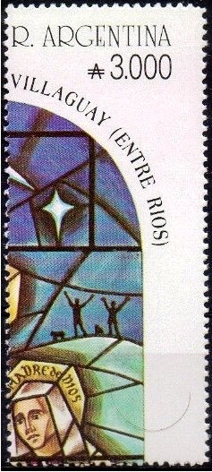 Stamp, Stained Glass Windows by Carlos Quaglia, Argentina,  , Christmas, Stained-glass, Religion