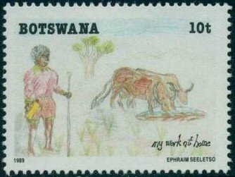 Stamp, Ephraim Seeletso, Botswana,  