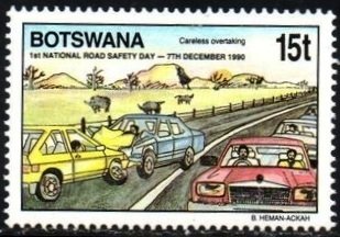 Stamp, Accident, Botswana,  , Roadsafety