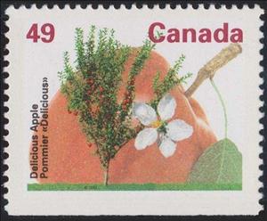 Stamp, Delicious Apple, Canada,  , Trees, Flowers, Fruits, Plants (Flora)