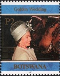 Stamp, Queen with horse, Botswana,  , Queens