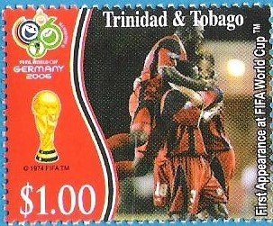 Various images of Trinidad & Tobago soccer players in action
