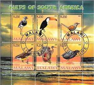 Souvenir Sheet, Birds of South America, Cinderellas,  , Birds, Animals (Fauna)