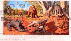 First Day Cover, Megafauna (Minisheet), Australia,  , Prehistorical Animals