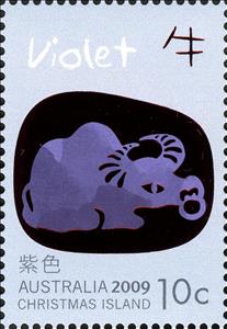 Stamp, Lunar New Year 2009 - Violet Ox, Christmas Island,  , Chinese New Year, Chinese Zodiac