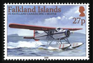 Stamp, Beaver Floatplane, Falkland Islands,  
