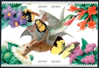 Se-tenant, Pollination Block 4153-56, United States of America,  