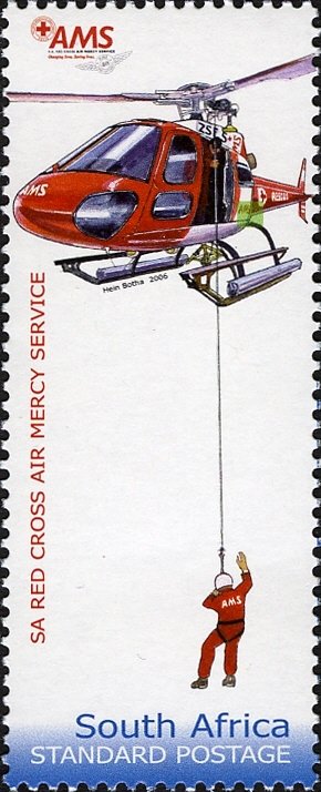 Helicopter and rescuer