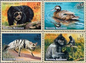 Se-tenant, Endangered Species (IX), UNO Vienna,  , Animals (Fauna)