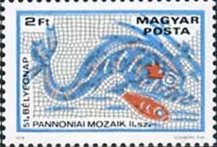 Stamp, 51st Stamp Day - Roman Mosaics, Hungary,  , Art, Mosaic, Stamp Day, Roman Empire, Animals (Fauna), Fishes