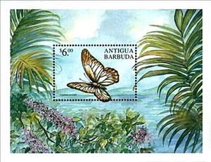 Souvenir Sheet, Swordtail Butterfly (Graphium encelades), Antigua and Barbuda,  , Butterflies