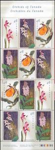Booklet Pane, Canadian Orchids, Canada,  , Flowers, Orchids, Conferences, Plants (Flora)