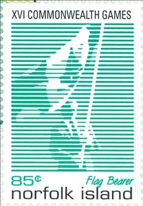 Stamp, Flag bearer, Norfolk Island,  , Sport