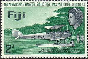 Stamp, Simmonds Seaplane, Fiji,  