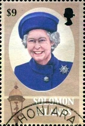 QE II Wearing Blue Hat
