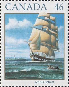 Stamp, Sailing Ship Marco Polo, Canada,  , Ships, Lighthouses, Sailing Ships