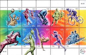 Mini Sheet, Popular Olympic Sports, Australia,  , Olympic Games