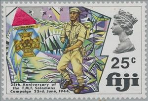 Stamp, Soldier and Medal, Fiji,  