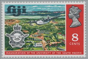 Stamp, University and Seaplane, Fiji,  