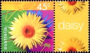 Stamp, Daisy (With  tab), Australia,  