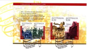 First Day Cover, Towards Federation (Mini Sheet), Australia,  