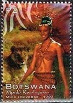 Stamp, In swimsuite, Botswana,  