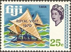 Stamp, Overprinted, Fiji,  