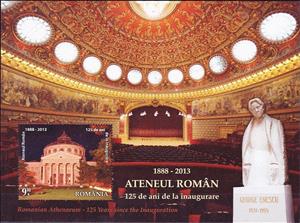 Souvenir Sheet, Romanian Athenaeum – 125 Years since the Inauguration, Romania,  