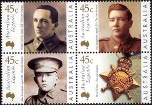 Se-tenant, The Last Anzacs (Block of 4), Australia,  