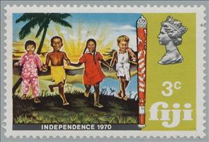 Stamp, Children, Fiji,  