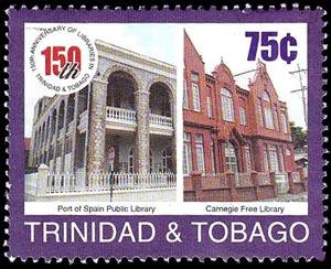 Stamp, 150th Anniversary of Libraries in Trinidad and Tobago, Trinidad and Tobago,  