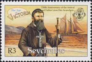 Stamp, Arrival of Father Léon Des Avanchers, Seychelles,  