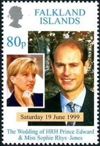 Stamp, Royal Wedding - Prince Edward and Miss Sophie Rhys-Jones, Falkland Islands,  