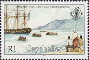 Stamp, Arrival of Jacobin Deportees, Seychelles,  