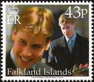 Stamp, 18th Birthday of Prince William, Falkland Islands,  