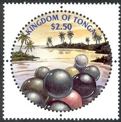 Island scene and pearls