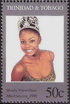 Stamp, Wendy Fitzwilliam, Miss Universe 1998, Trinidad and Tobago,  