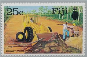 Stamp, Highway Construction, Fiji,  